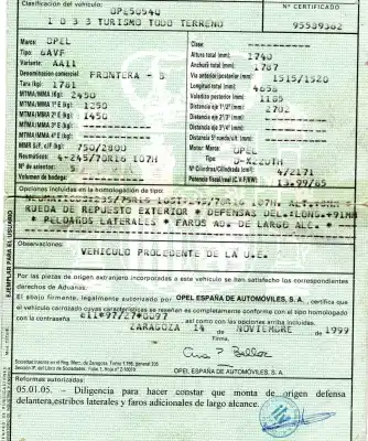 Veículo de Sucata opel frontera b basis do ano 1999 alimentado x22dth