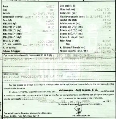 Утилизация автомобиля audi a3 (8l) 1.8 ambiente года 1996 питание agn