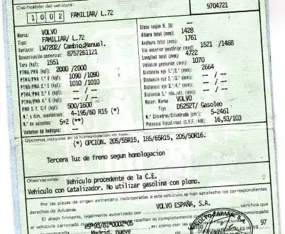Здавання транспортного засобу volvo v70 familiar 2.4 / 2.5 (103kw / 106kw) року 1997 потужний d5252t