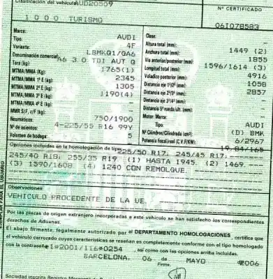 Vehicul casat audi a6 berlina (4f2) 3.0 tdi quattro (165kw) al anului 2006 alimentat bmk