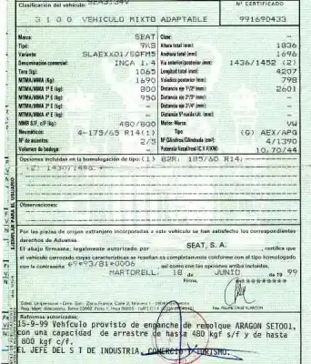 Veículo de Sucata seat inca (6k9) 1.4 do ano 1999 alimentado aex/apg