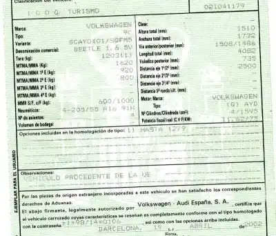 Утилизация автомобиля volkswagen new beetle (9c1/1c1) 1.6 года 2002 питание ayd