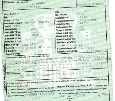 Veículo de Sucata renault scénic ii (jm0/1_) 1.9 dci (jm0g, jm12, jm1g, jm2c) do ano 2003 alimentado f9qd8