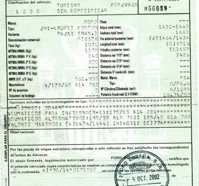 Scrapping Vehicle ford fiesta (cbk) 1.4 tdci cat of the year 2002 powered f6ja