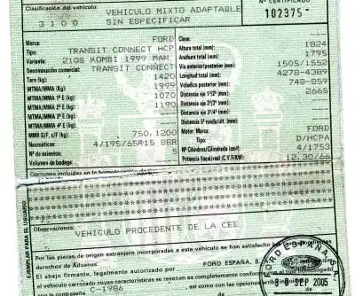 Veículo de Sucata ford transit connect (tc7) 1.8 tdci cat do ano 2005 alimentado hcpa
