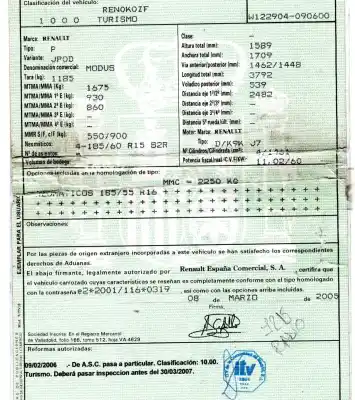 Veículo de Sucata renault modus / grand modus (f/jp0_) 1.5 dci (fp0d jp0d) do ano 2005 alimentado k9k j7