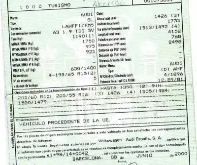 Утилизация автомобиля audi a3 (8l) 1.9 tdi года 2000 питание ahf