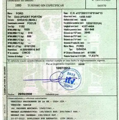 Veículo de Sucata ford focus turnier (cb4) 1.6 16v cat do ano 2008 alimentado g/shda