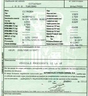 Утилизация автомобиля citroen c4 lim. business года 2011 питание 8fp