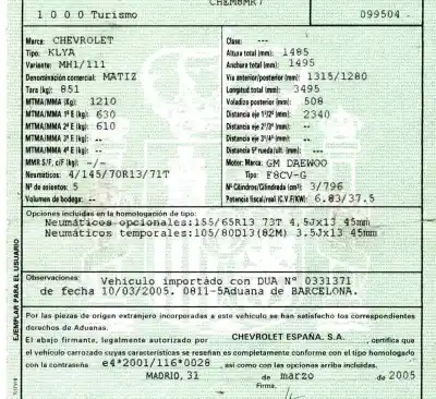 Veículo de Sucata chevrolet matiz 0.8 cat do ano 2005 alimentado f8cv-g