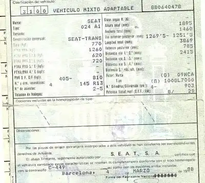 Veículo de Sucata seat terra 0.9 do ano 1988 alimentado 100gl7000