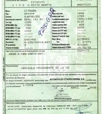 Veicolo di demolizione citroen berlingo 1.4 dell'anno 2008 alimentato kfw