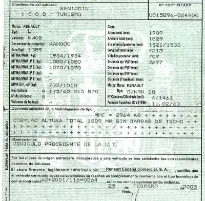 Scrapping Vehicle renault kangoo / grand kangoo ii (kw0/1_) 1.5 dci 85 (kw0k kw0l kw0b) of the year 2008 powered d/k9k b8