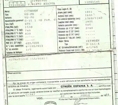 Scrapping Vehicle citroen c15 1.8 diesel (161) of the year 1998 powered d-161-a