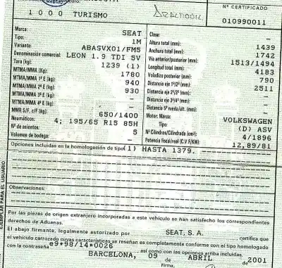Veículo de Sucata seat leon (1m1) 1.9 tdi do ano 2001 alimentado asv