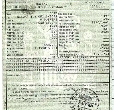 Scrapping Vehicle ford escort iv turnier (awf, avf) 1.3 of the year 1994 powered j6a