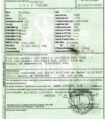 Veículo de Sucata hyundai i30 (fd) 1.4 do ano 2007 alimentado g4fa