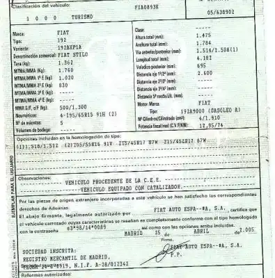 Veículo de Sucata fiat stilo (192) 1.9 jtd cat do ano 2005 alimentado 192a9000