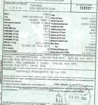 Здавання транспортного засобу ford focus c-max (cap) 1.6 16v cat року 2003 потужний hwda