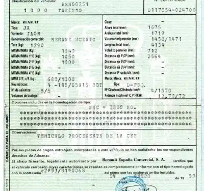 Утилизация автомобиля renault megane i scenic (ja0) 1.9 dti diesel cat года 1999 питание f9q