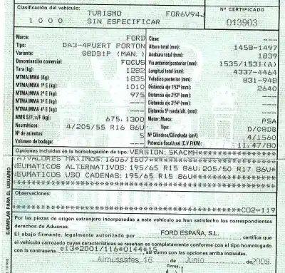 Scrapping Vehicle ford focus lim. (cb4) 1.6 tdci cat of the year 2009 powered g8db