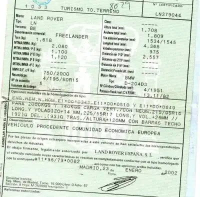 Veicolo di demolizione land rover freelander (ln) 2.0 td4 cat dell'anno 2002 alimentato 204d3