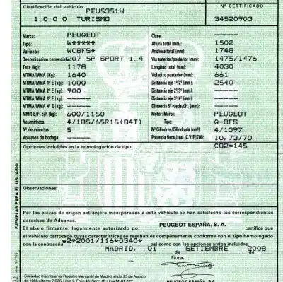 Veículo de Sucata peugeot 207 sport do ano 2008 alimentado 8fs