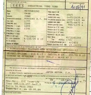 Утилизация автомобиля mitsubishi montero (v20/v40) 2.5 turbodiesel года 1991 питание 4d56