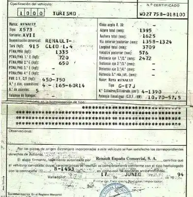 Утилизация автомобиля renault clio i fase i+ii (b/c57) 1.4 alize года 1994 питание e7j