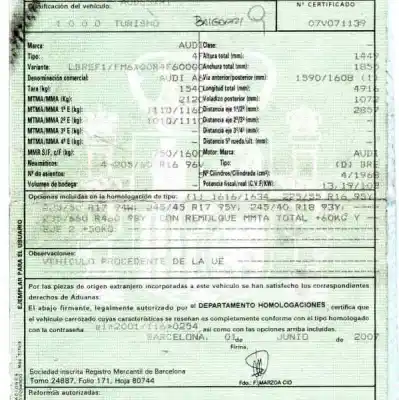 Vehicul casat audi a6 berlina (4f2) 2.0 tdi al anului 2007 alimentat bre