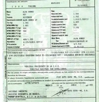 Здавання транспортного засобу alfa romeo gt (125) 1.9 jtd 16v 150/ distinctive року 2005 потужний 937a5000