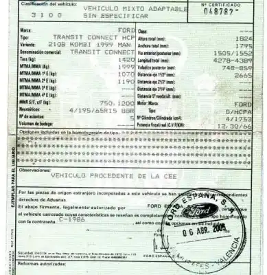 Здавання транспортного засобу ford transit connect (tc7) 1.8 tdci cat року 2005 потужний hcpa
