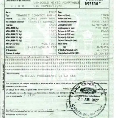 Утилизация автомобиля ford transit connect (tc7) 1.8 tdci cat года 2005 питание bhpa