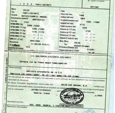 Veículo de Sucata volvo v70 familiar 2.5 turbodiesel do ano 2000 alimentado d5252t