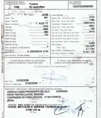 Veículo de Sucata audi tt (8n3/8n9) 1.8 t coupe (132kw) do ano 2000 alimentado app