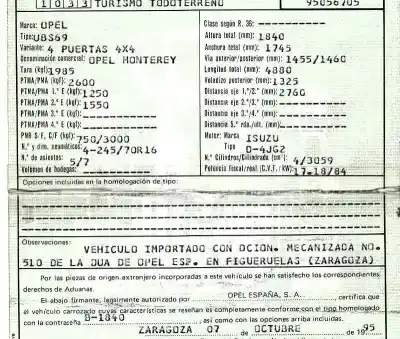 Veículo de Sucata opel monterey 3.1 turbodiesel do ano 1995 alimentado d-4jg2