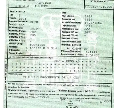 Утилизация автомобиля renault clio ii fase ii (b/cb0) 1.2 16v года 2005 питание d4fg722