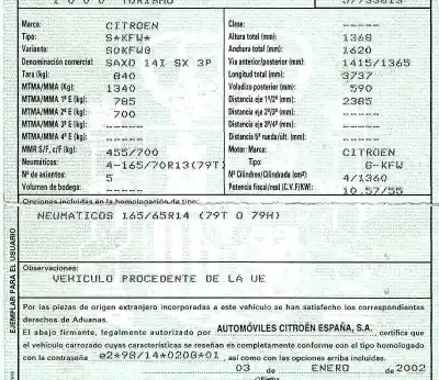 Утилизация автомобиля citroen saxo 1.4 sx года 2002 питание kfw