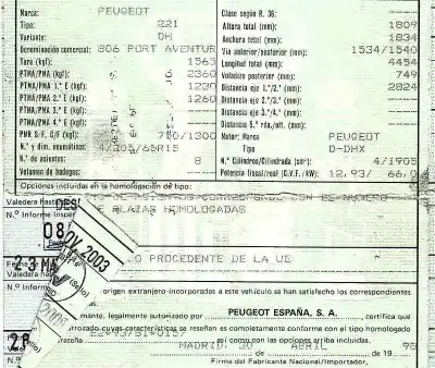 Veículo de Sucata peugeot 806 1.9 turbodiesel cat do ano 1998 alimentado dhx
