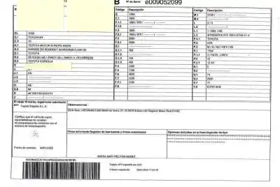 Veicolo di demolizione toyota corolla (e21) * dell'anno 2020 alimentato 2zr