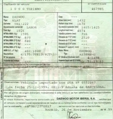 Veículo de Sucata daewoo lanos 1.5 cat do ano 1999 alimentado a15sms-g