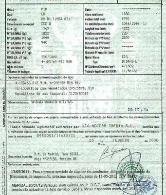 Veículo de Sucata kia pro cee´d (ed) 1.6 crdi 90 do ano 2008 alimentado d4fbl