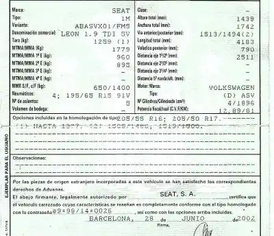 Здавання транспортного засобу seat leon (1m1) 1.9 tdi року 2002 потужний asv