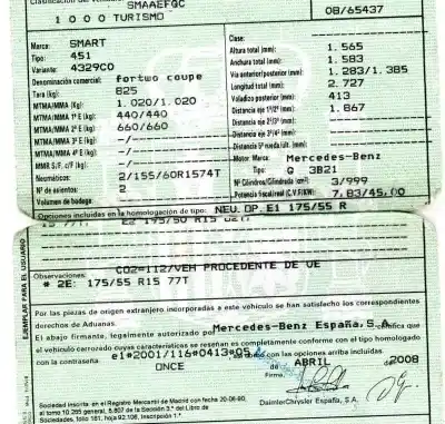 Veículo de Sucata smart coupe fortwo coupe (45kw) do ano 2008 alimentado g 3b21