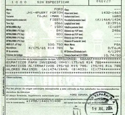 Scrapping Vehicle ford fiesta (cbk) 1.4 tdci cat of the year 2004 powered f6ja