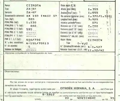 Veículo de Sucata citroen ax 1.5d armonia do ano 1995 alimentado vjz