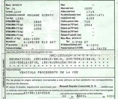 Утилизация автомобиля renault scenic (ja..) 1.9 dci authentique года 2002 питание f9q k7