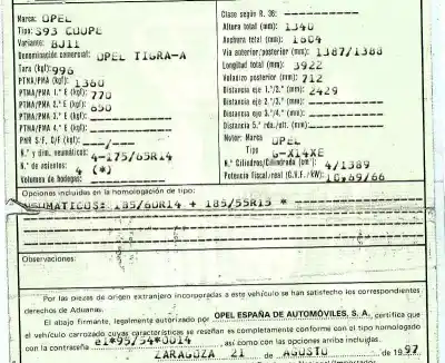 Veículo de Sucata opel tigra 1.4 16v do ano 1997 alimentado x14xe