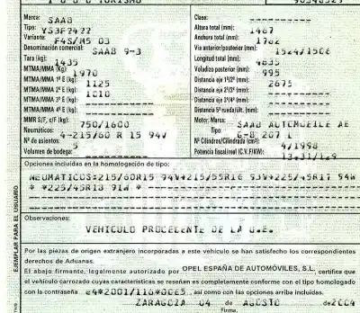 Veículo de Sucata saab 9-3 berlina 2.0 t arc do ano 2004 alimentado g-b 207 l