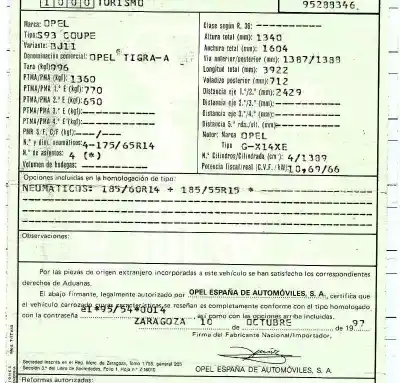 Veículo de Sucata opel tigra 1.4 16v do ano 1997 alimentado x14xe